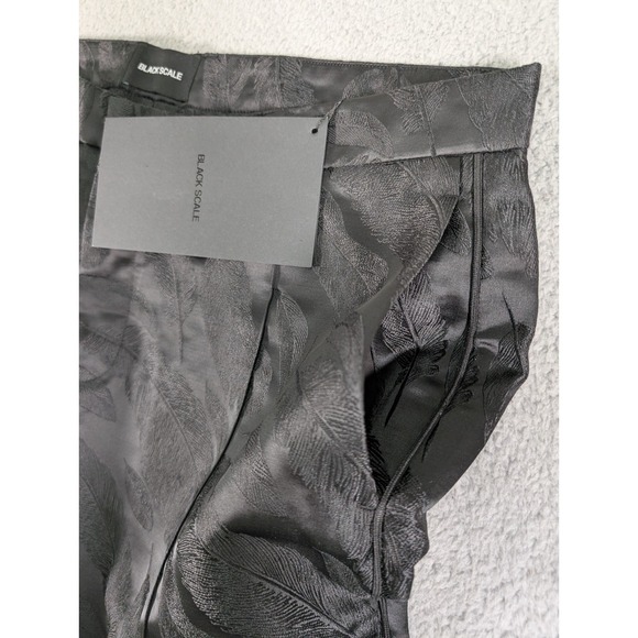 Black Scale Pants Mens Size 36 Black Floral Geometric Leaves Streetwear New - Picture 3 of 10